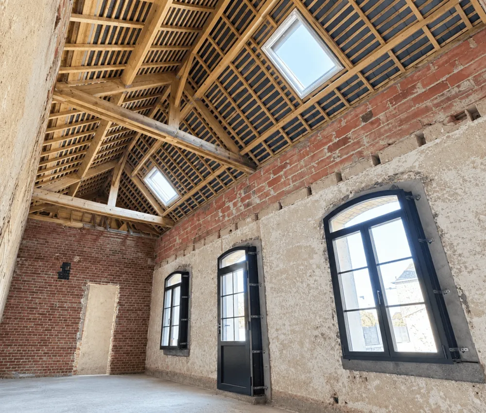 intérieur d'une pièce en construction