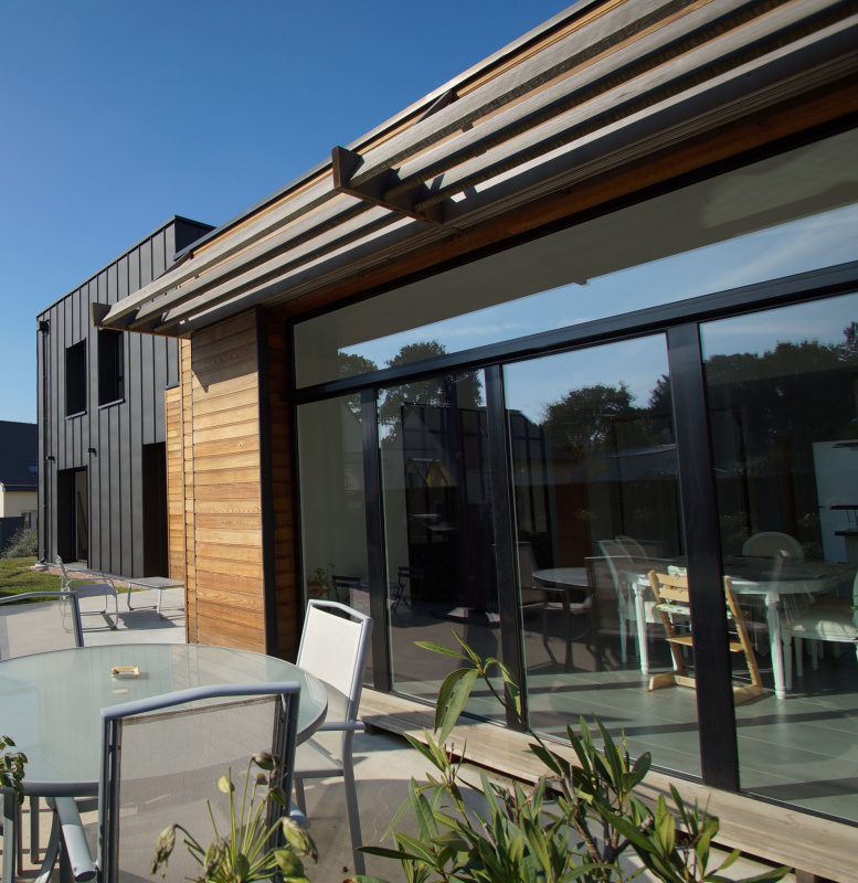 Extension maison zinc et bois